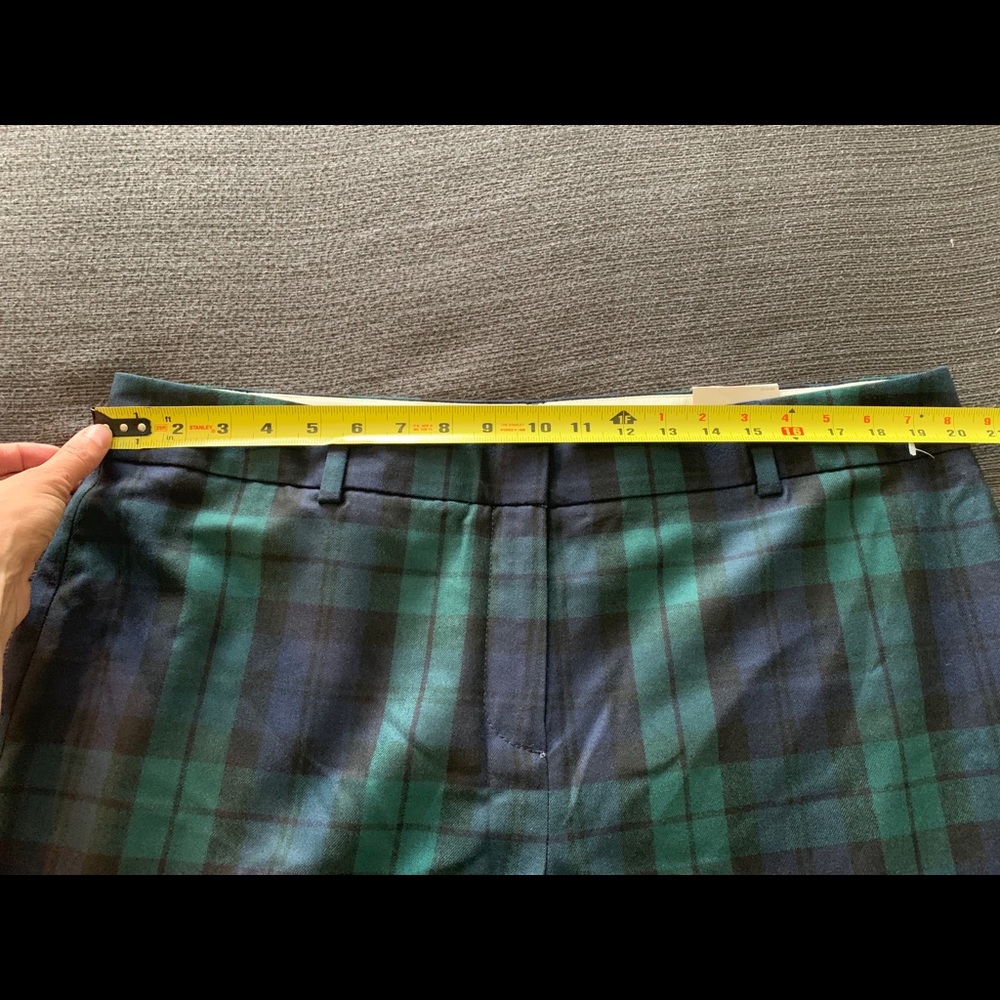 Land’s End Suit Plaid Pants Slim Leg Navy Green 18 - Picture 12 of 15